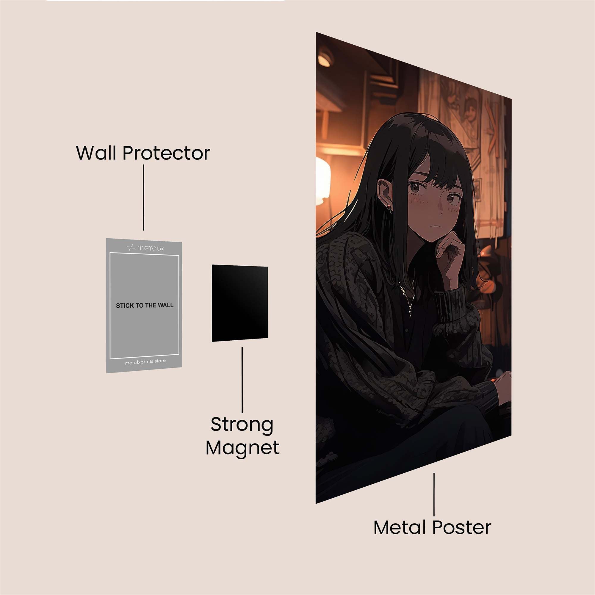 Night Pensive Safe Wall Magnetic / M