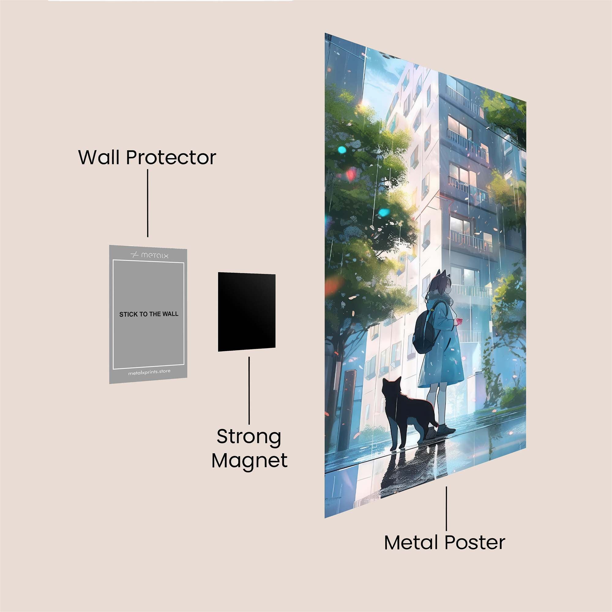 Rainy Serenity Safe Wall Magnetic / M