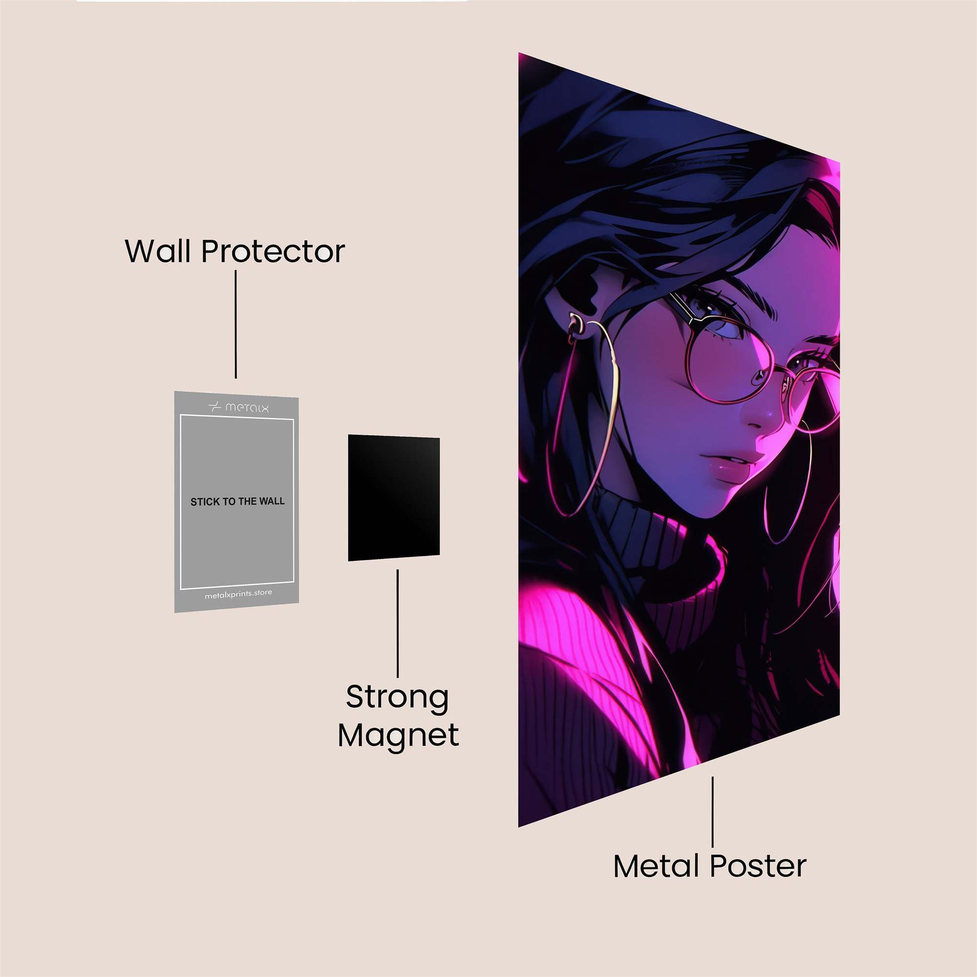 Neon Elegance Safe Wall Magnetic / M