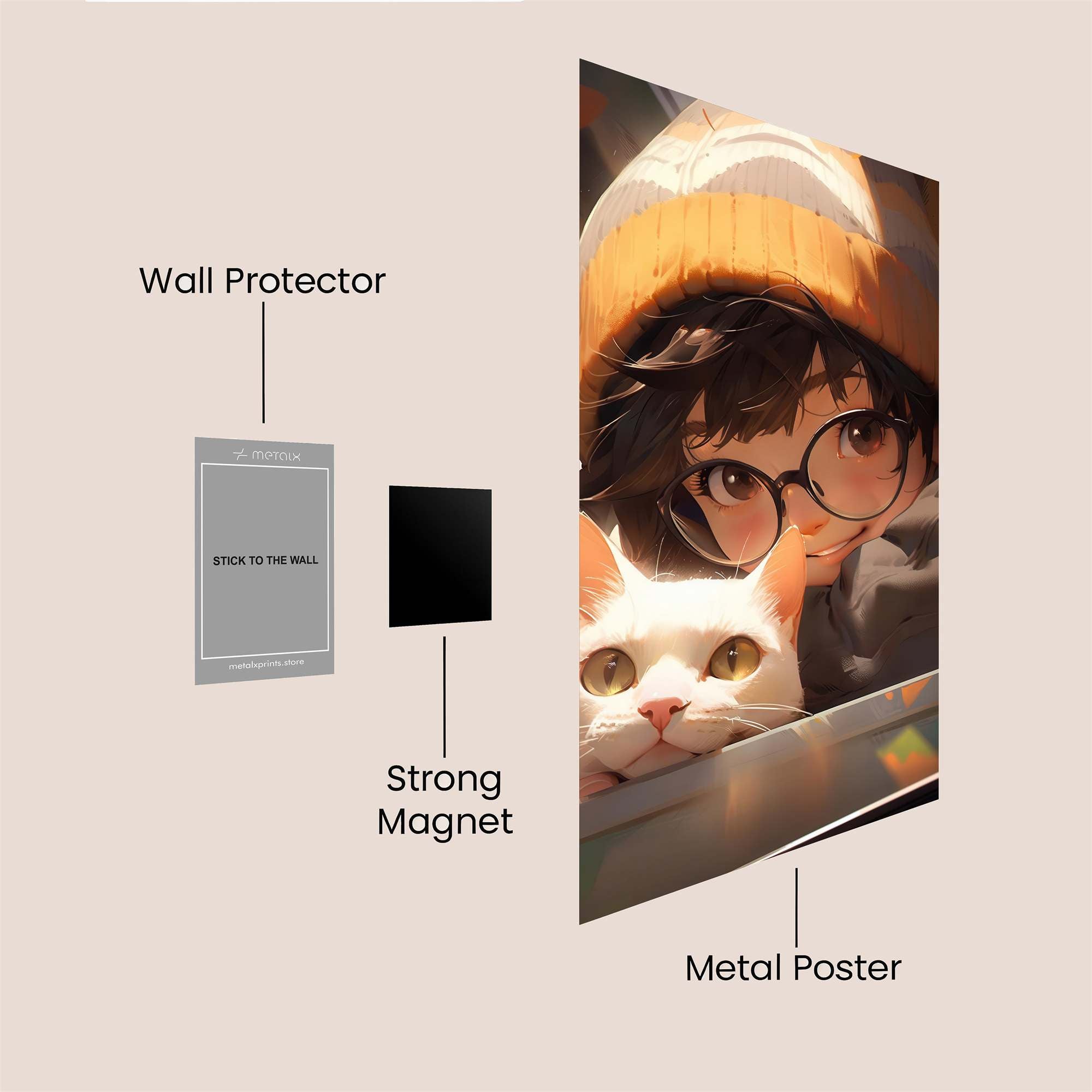 Cat Cozy Safe Wall Magnetic / M