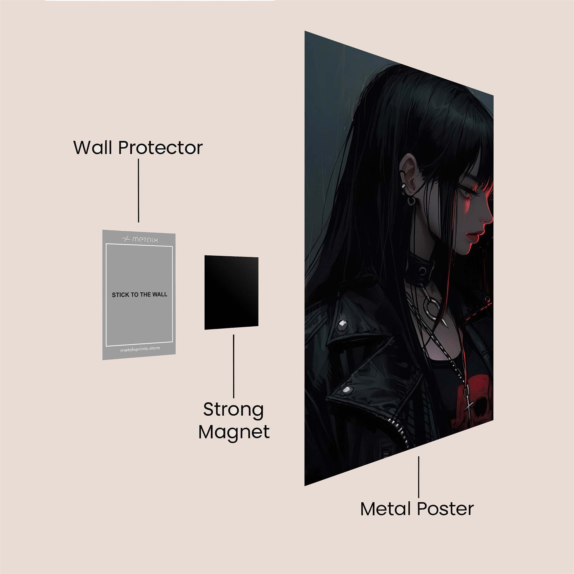 Gothic Melancholy Safe Wall Magnetic / M