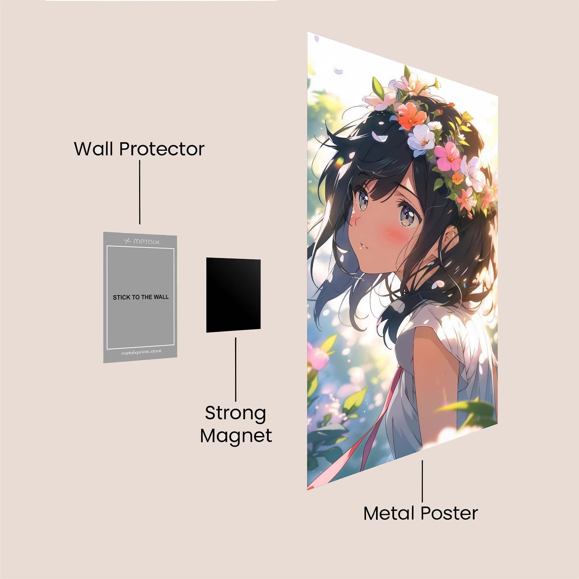 Floral Serenity Safe Wall Magnetic / M