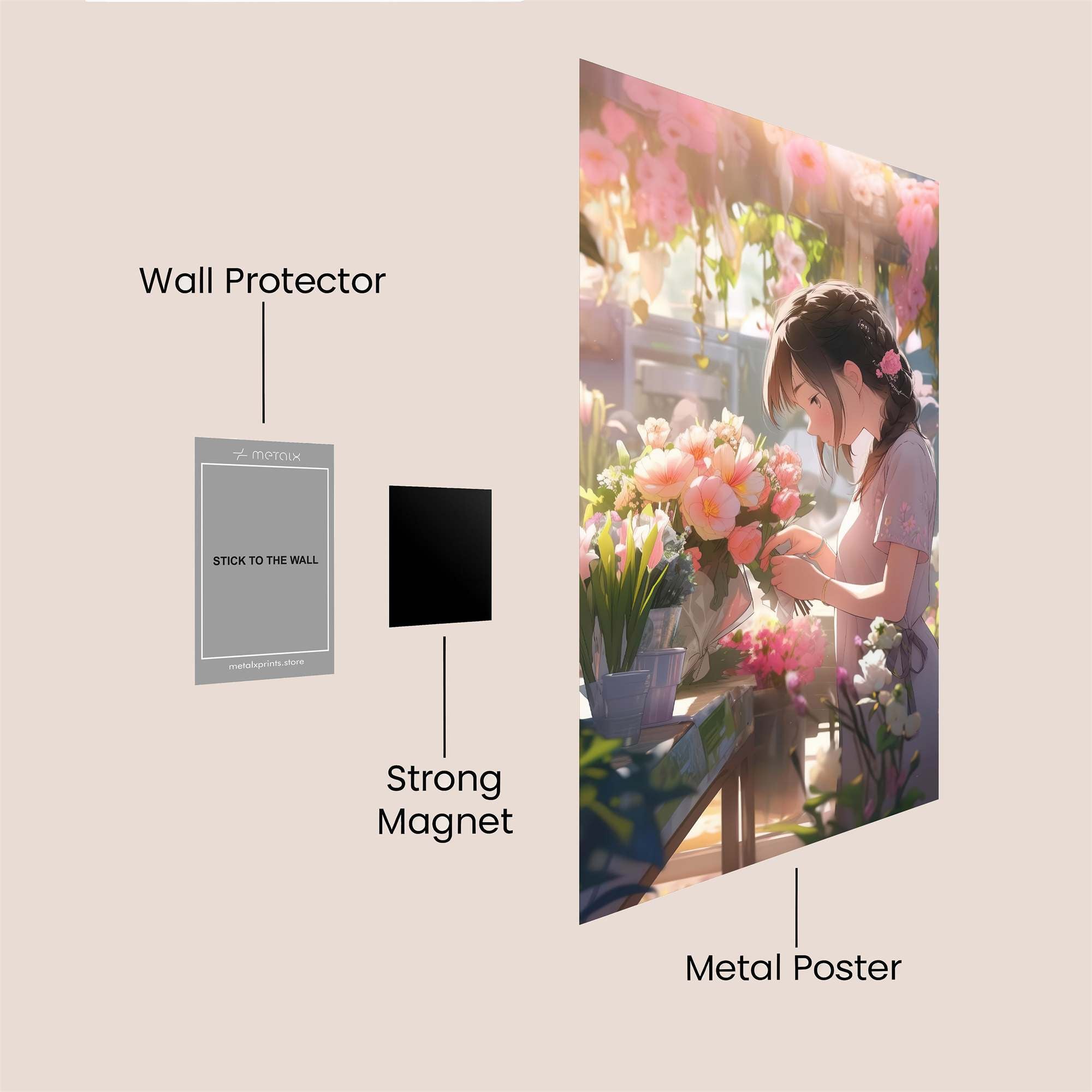 Floral Serenity Safe Wall Magnetic / M