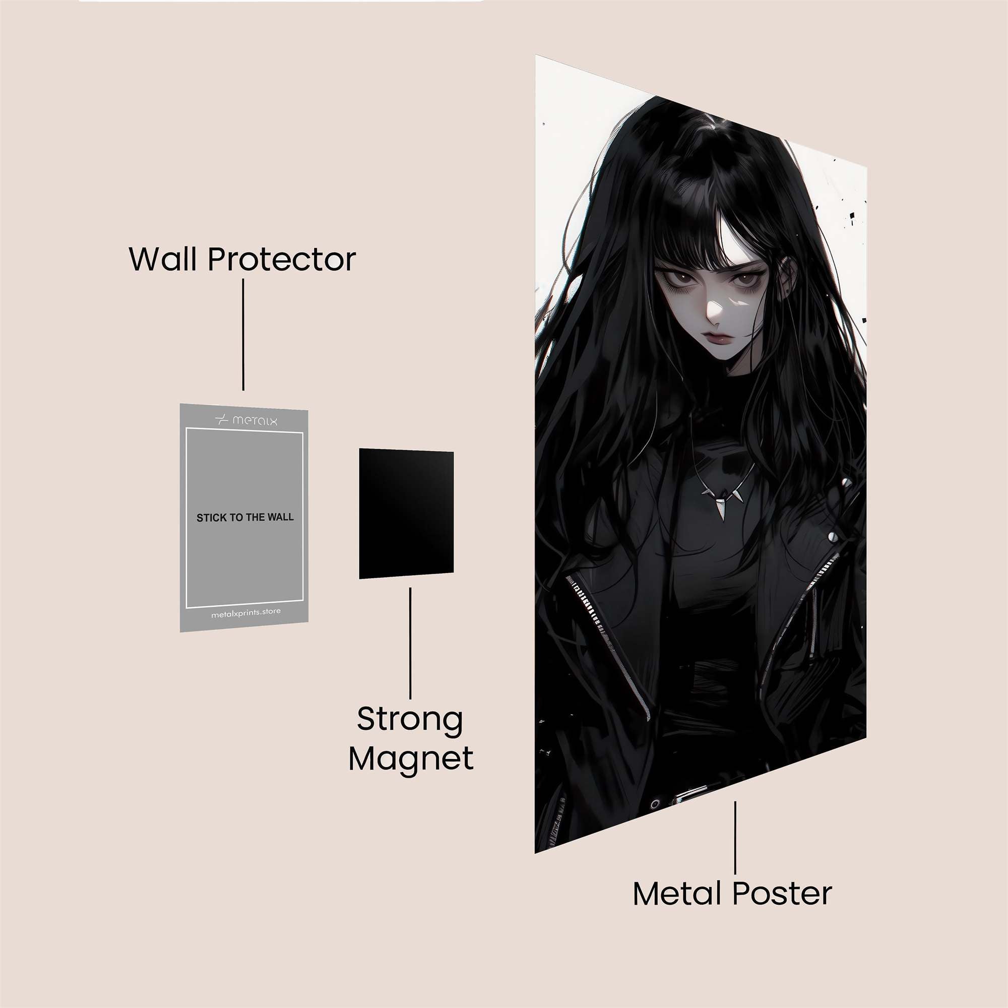 Raven Melancholy Safe Wall Magnetic / M