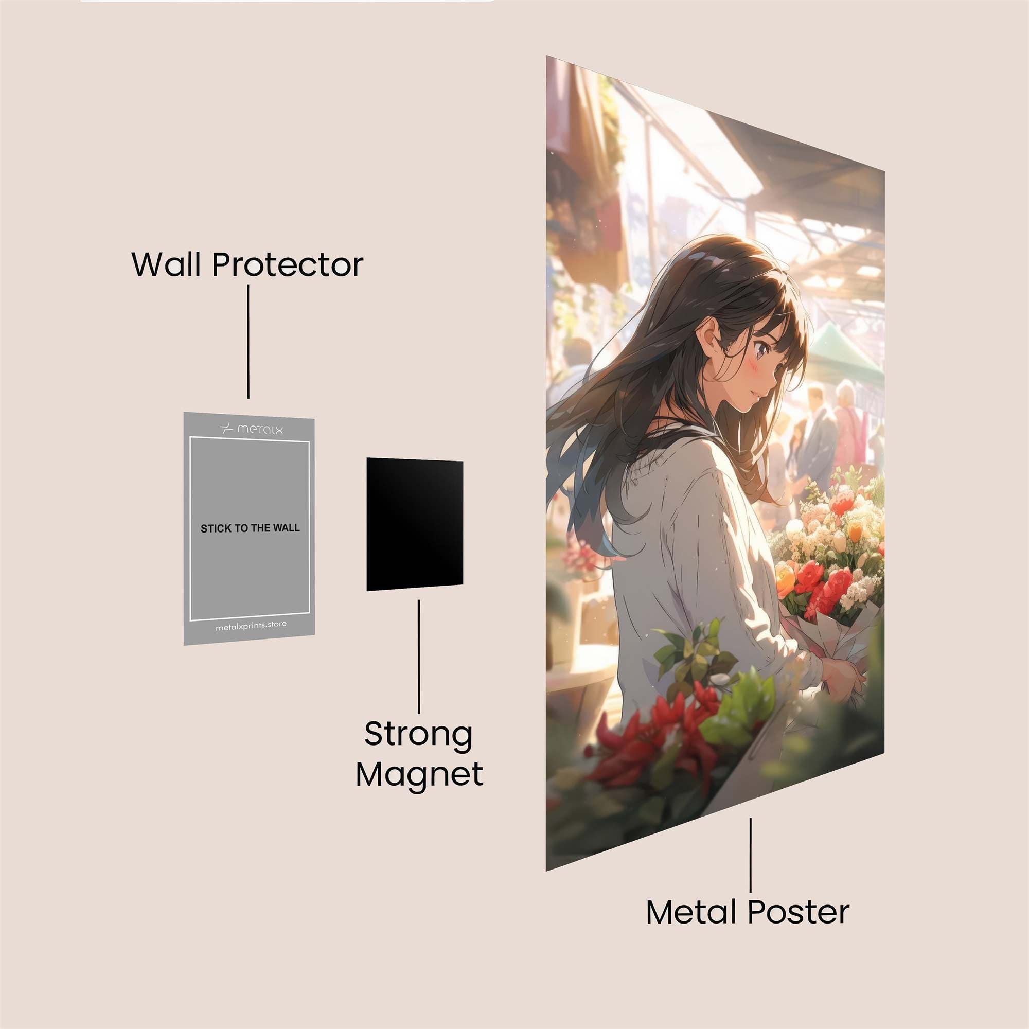 Floral Serenity Safe Wall Magnetic / M