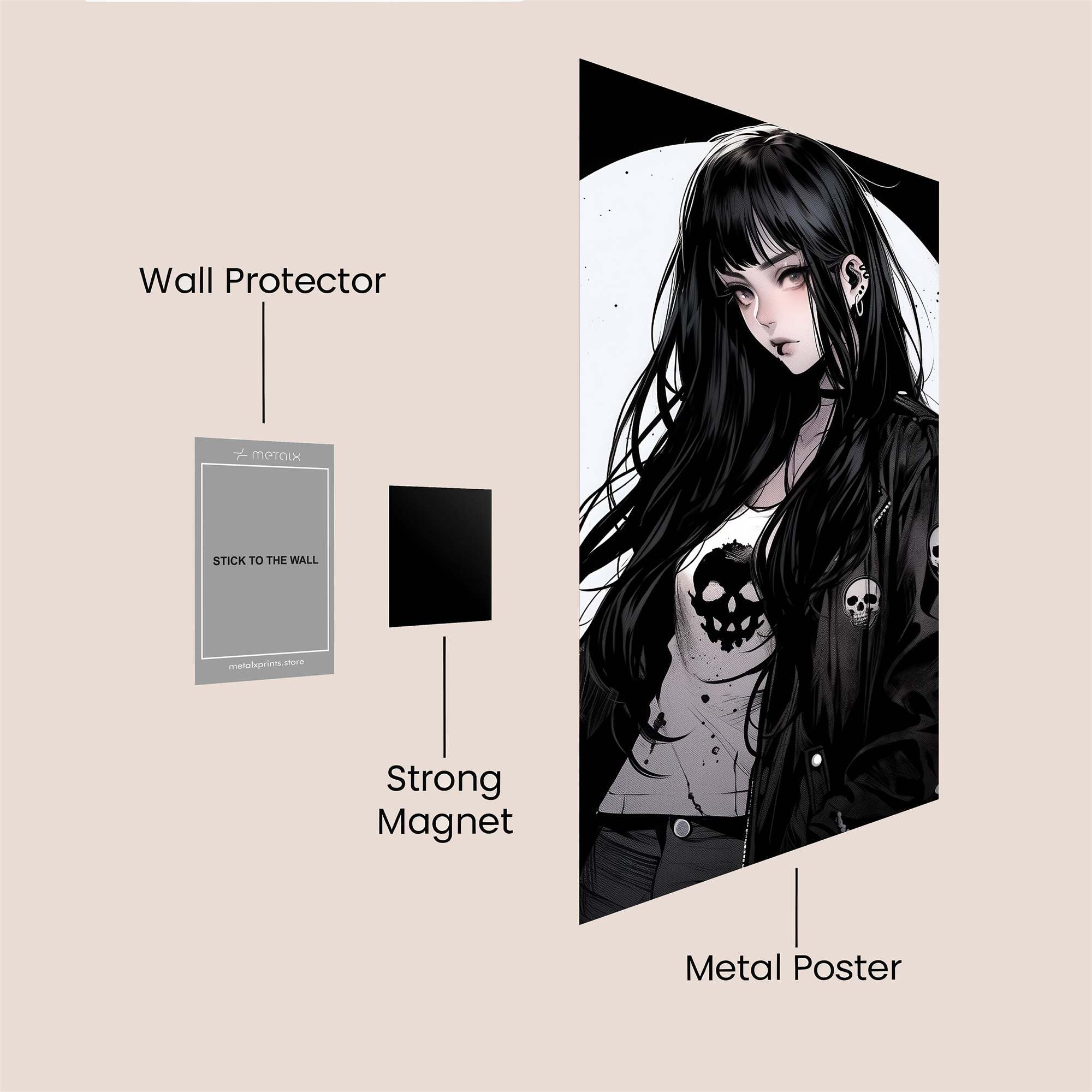 Gothic Rebel Safe Wall Magnetic / M