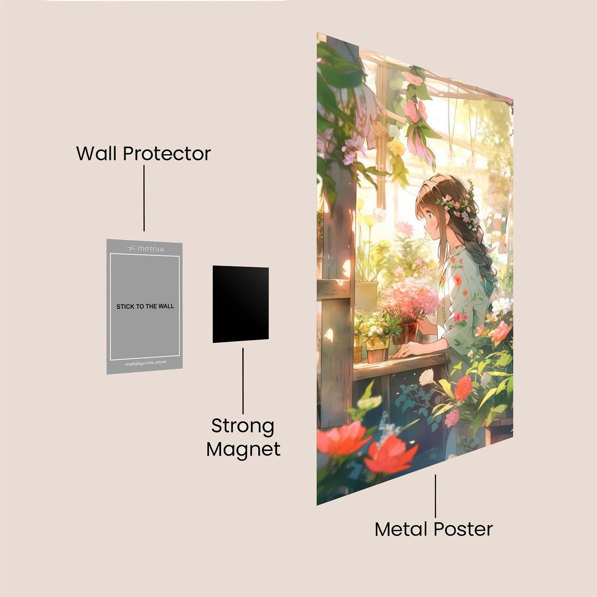 Floral Serenity Safe Wall Magnetic / M