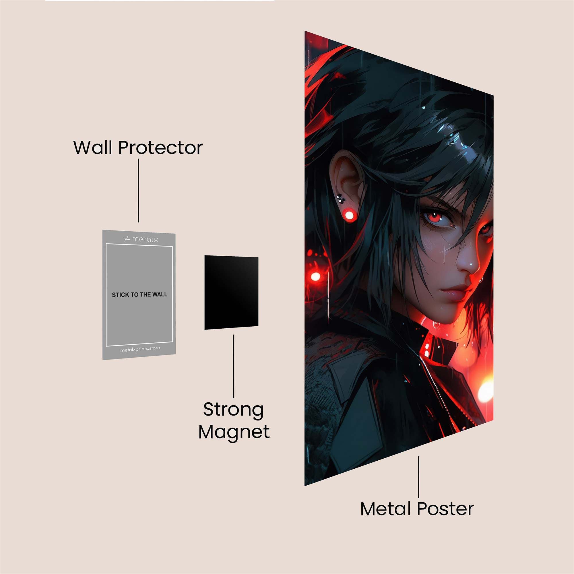 Cyberpunk Elegance Safe Wall Magnetic / M