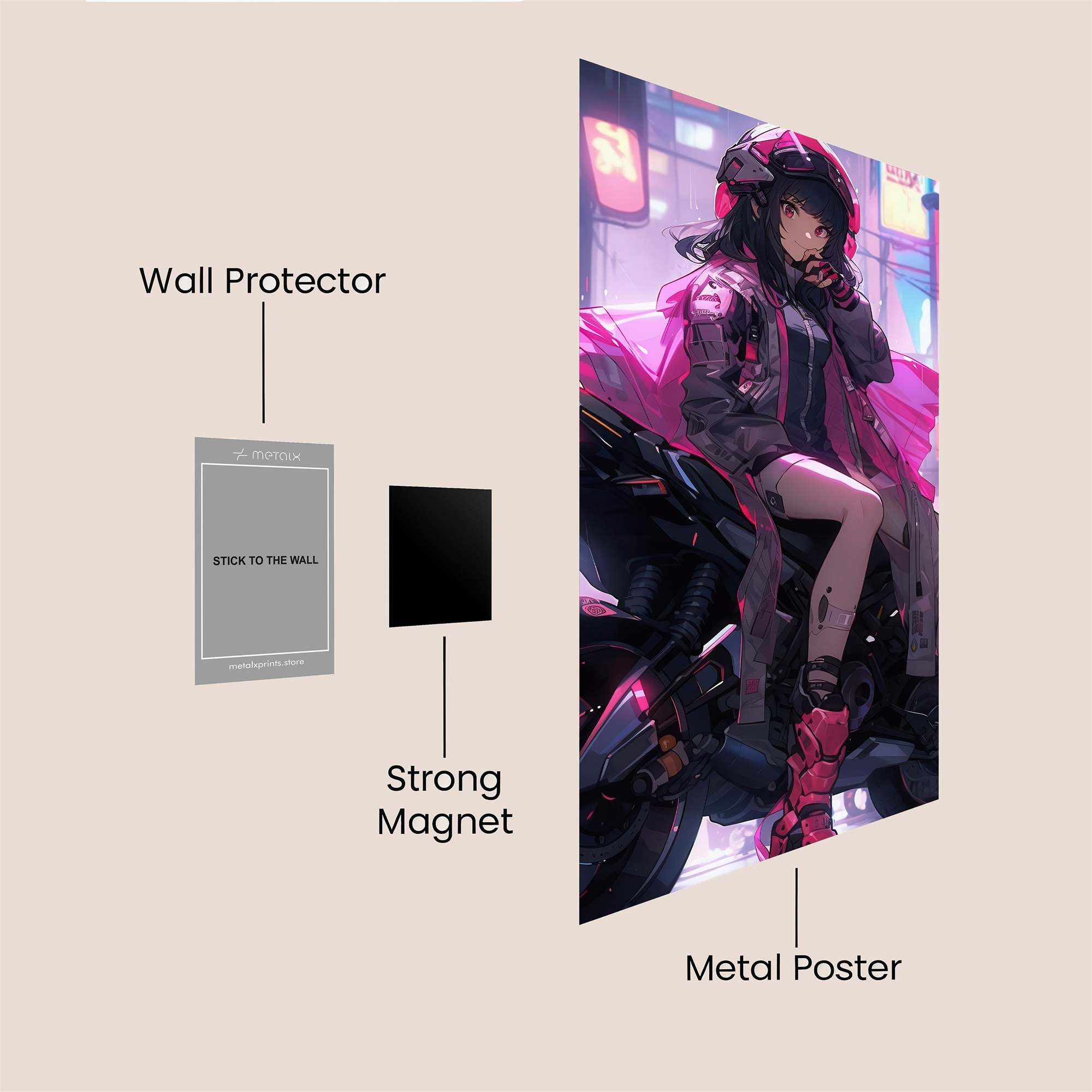 Neon Rider Safe Wall Magnetic / M