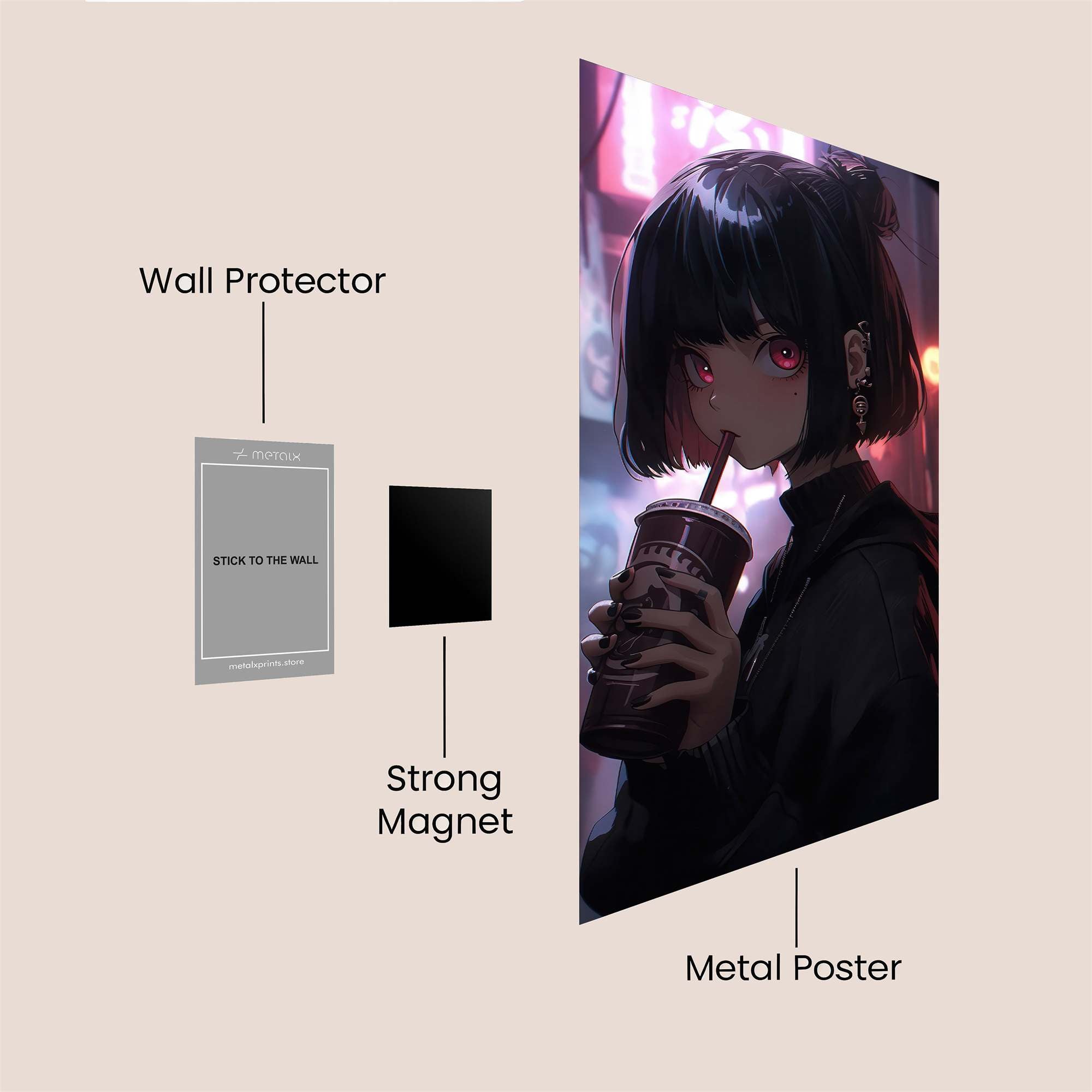 Neon Solitude Safe Wall Magnetic / M